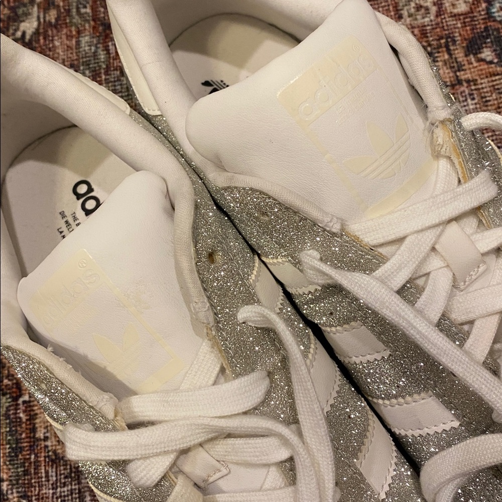 Adidas Superstar Glitter Silver Sneakers. Metallic. Shimmer. Shine. Size 9 1/2. - Picture 12 of 12